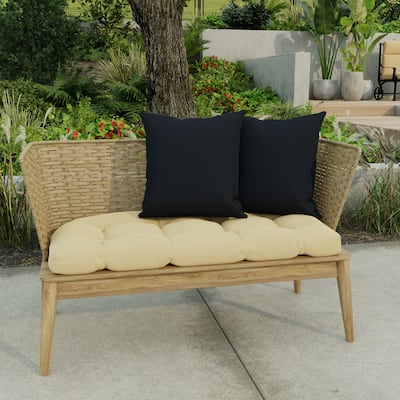 18" x 18" Navy Solid Outdoor Throw Pillow - Set of 2 - 18'' L x 18'' W x 4'' H