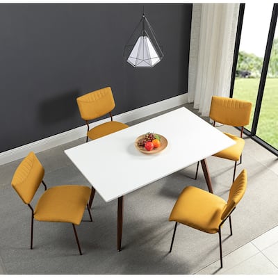 HULALA HOME 5 Pcs Wood Dining Set,with Rectangle Table and Chairs