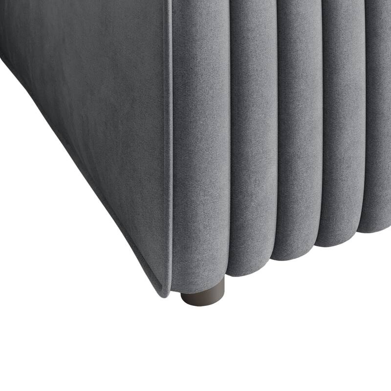 CraftPorch Contemporary Clean-Line Linen Upholstered Ottoman