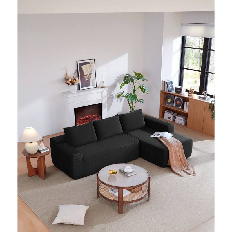 105" Cloud Sectional Couch with L-Shape Chaise,Modern Modular Sofa with Deep Seat, Upholstered Couches for Living Room