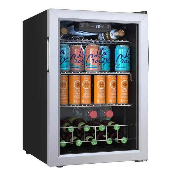 slide 2 of 11, EdgeStar BWC91 17" Wide 80 Can Capacity Extreme Cool Beverage Center Stainless Steel