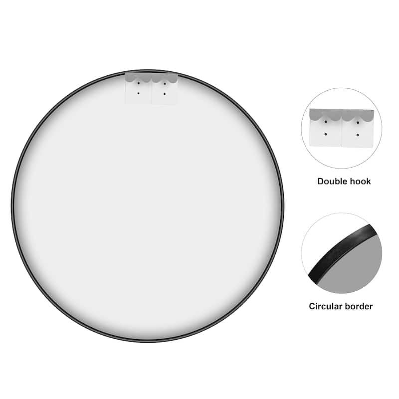Large Round Mirror Wall Decor for Bathroom and Home, Metal Frame