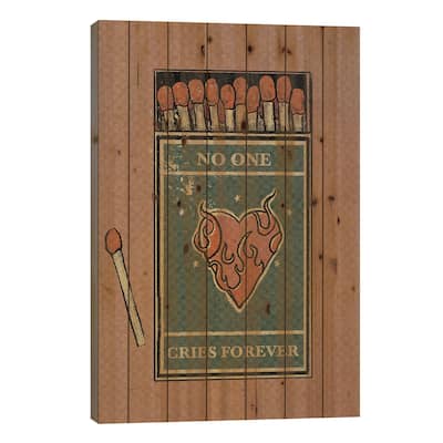 No One Cries Forever Print On Wood by Illunatica - Multi-Color