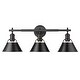preview thumbnail 31 of 37, Orwell 3-light Bathroom Vanity Light Matte Black with Matte Black Shades