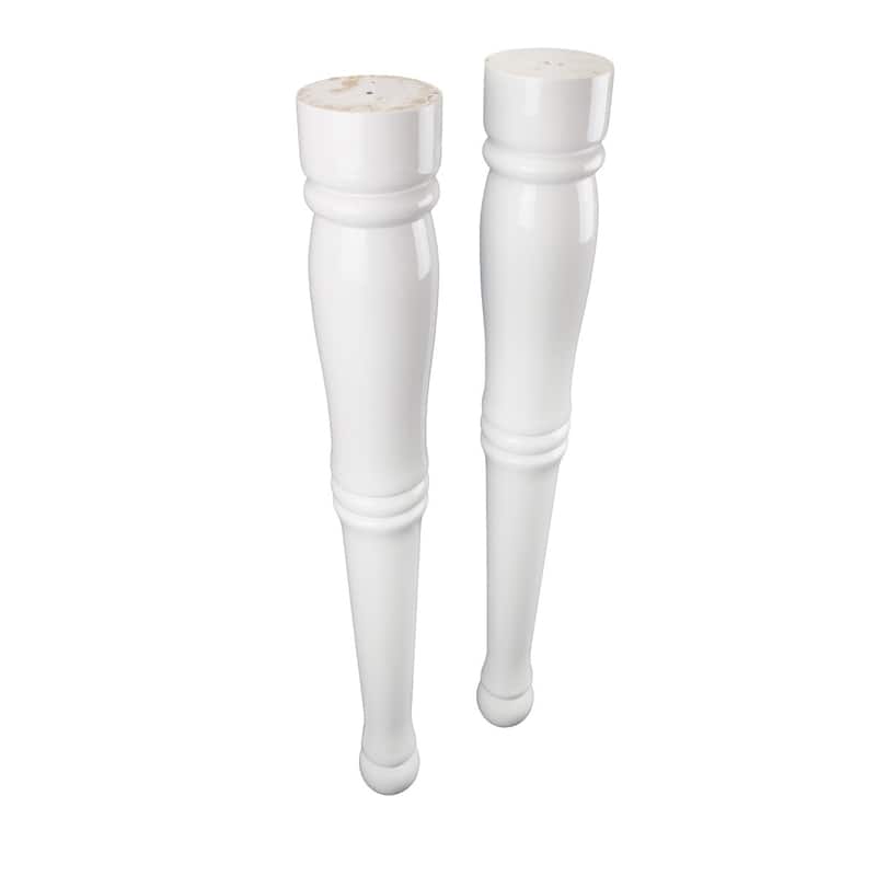 White Belle Console Bathroom Sink 35.5 W with 4 Pedestal Legs, Backsplash, Overflow, Black Faucet 8 and Drain