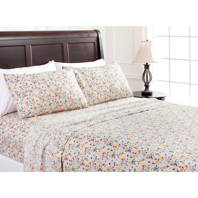 Chanasya Spring Bloom Floral Print Ultra Soft Microfiber Sheet Set
