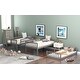 preview thumbnail 6 of 7, Gray Twin Pine Triple Bunk Bed with Guardrails, Convertible Ladder, Slide, Convertible Configuration