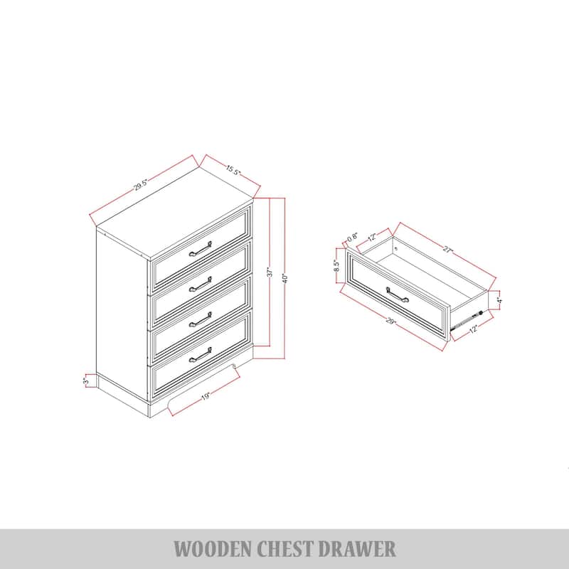 CraftPorch Vintage 4-Drawers Chest