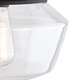preview thumbnail 10 of 10, Collins Black Farmhouse Outdoor Flush Mount Ceiling Light Clear Schoolhouse Glass - 10-in. W x 10.5-in. H x 10-in. D