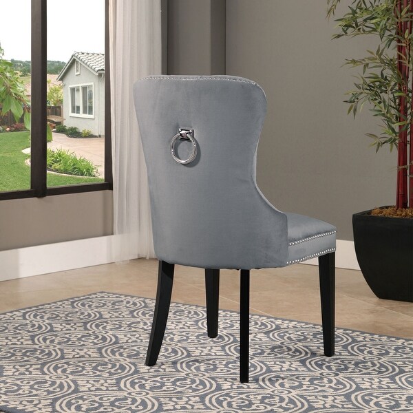 Abbyson versailles grey tufted dining chair discount