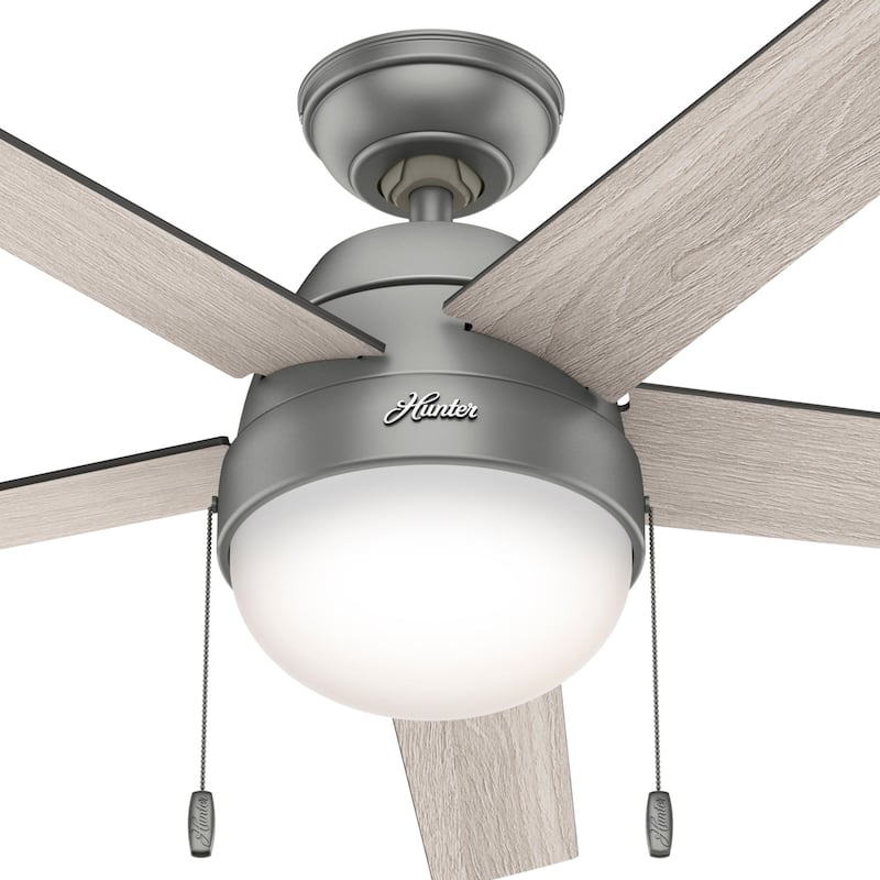 Hunter 52" Anslee Ceiling Fan with LED Light and Pull Chain, Modern, Transitional