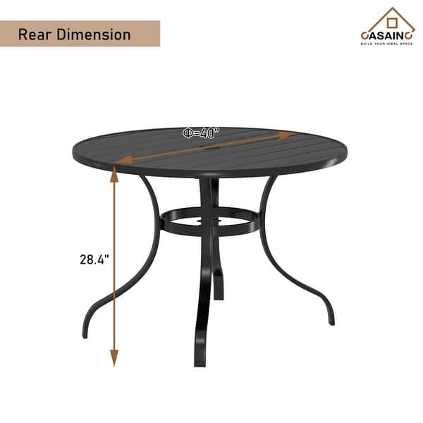 Round Outdoor Dining Table 40-in W x 40-in L with Umbrella Hole - Bed Bath  & Beyond - 39995040