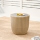 preview thumbnail 37 of 78, Patio Wicker Furniture Set Outdoor Rattan Bistro Set 1 Side Table - Beige Wicker-Cream