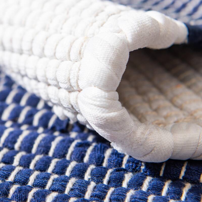 Solid/Striped Emaburn Collection Area Rug