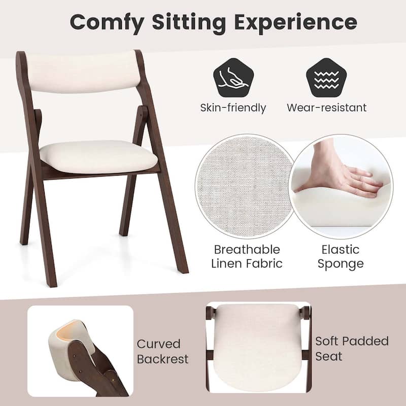 2/4PCS Folding Dining Chairs Foldable Accent Chairs Modern Side Chairs