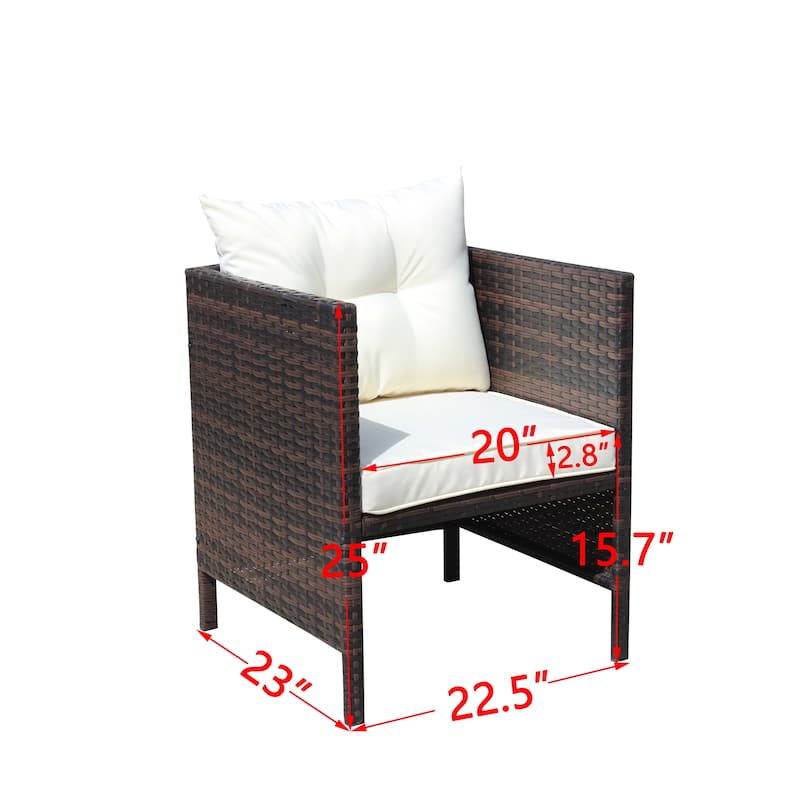 Patio Wicker Chairs with Cushions,Metal Frame and Legs