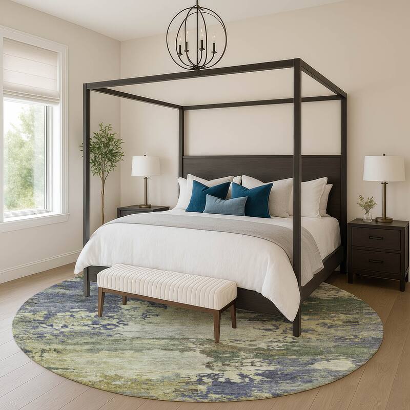 Premium Washable Super Soft Abstract Contemporary Mayfield Rug - Purple - 8' x 8'