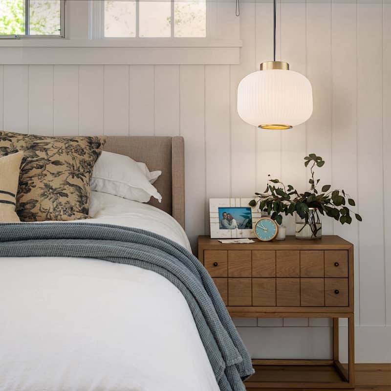 1-Light Gold Lantern Chandelier Drum Shape Hanging Kitchen Island Light