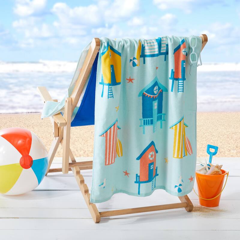 Linery & Co. 100% Cotton Printed Beach Towel for Kids, 30" x 60"