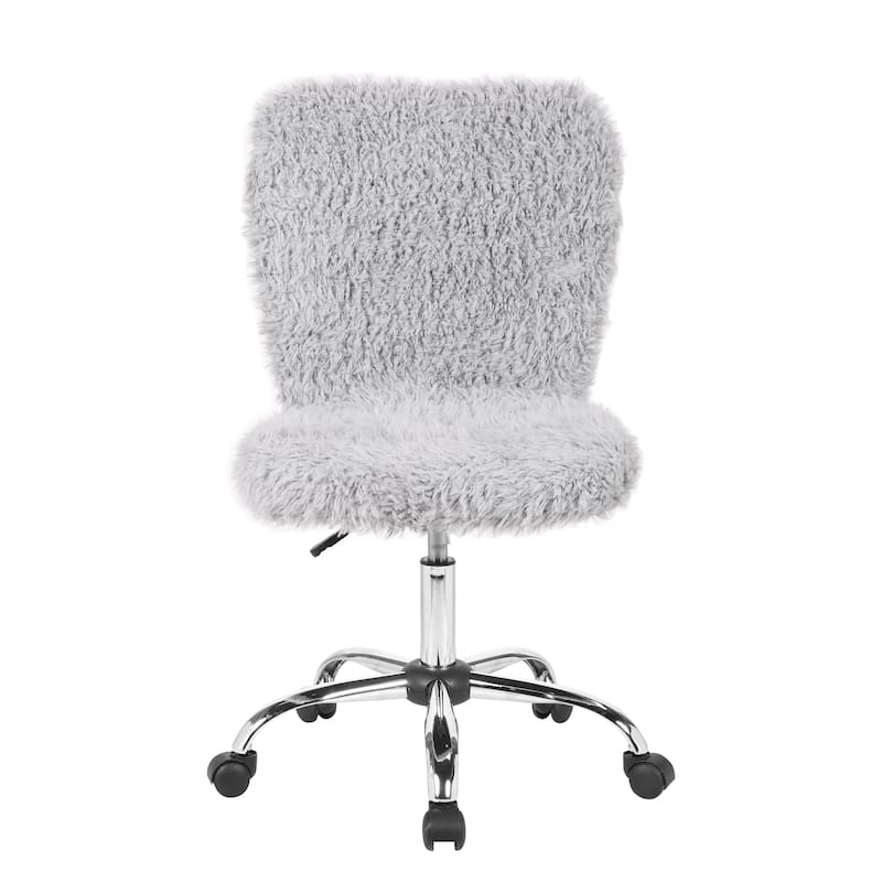 Porthos Home Alva Swivel Office Chair, Shaggy Fabric Upholstery
