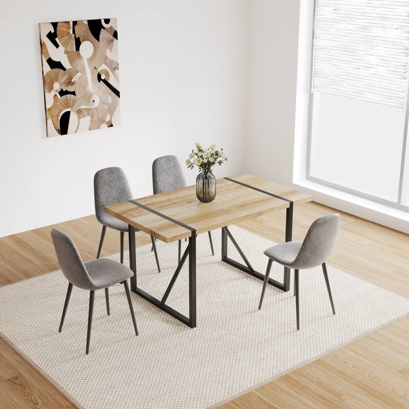Dining Chairs Set of 4,Accent Chairs with Linen Fabric Seat,Kitchen Chair with Metal Legs Dining Chairs for Dining Room Kitchen