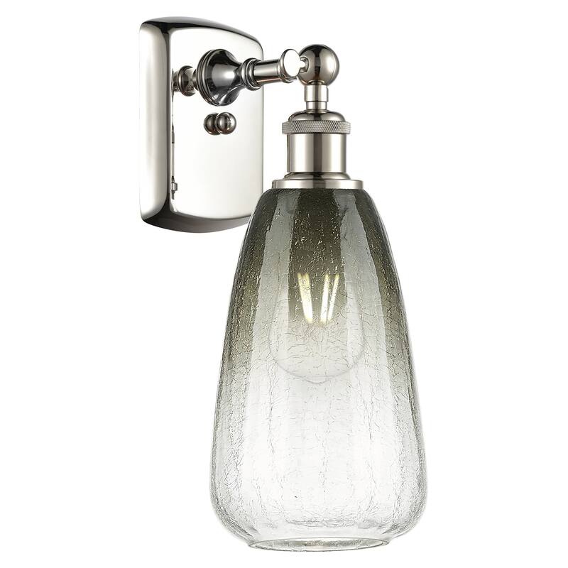 Innovations Lighting 516-1W-14-6 Brookhaven Almond Sconce Brookhaven - Polished Nickel / Slate