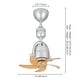 preview thumbnail 7 of 9, Rennnsan 5-Speed 5-Blade Mid-Century Modern Silver Metal & Natural Wood-Tone Plastic Ceiling Fan with Remote for Living Room