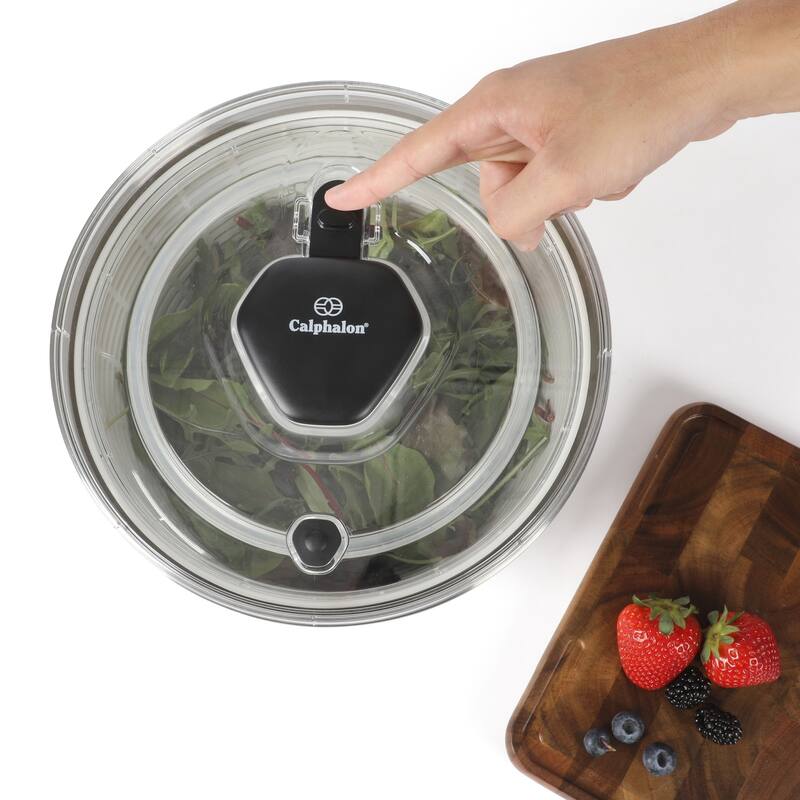 Calphalon Aero 6.3 Qt Salad Spinner, Fruit Wahser, Fruit Washing Bowl with Strainer, Vegertable Cleaner