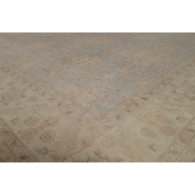 Vegetable Dye Oushak Turkish Area Rug Hand-Knotted Wool Carpet - 8'11" x 11'11"