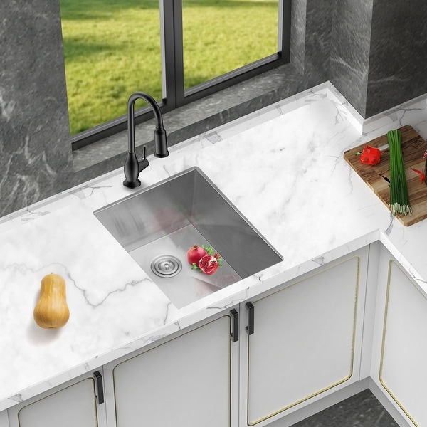 Deep Single Bowl Kitchen Sink Undermount 18 Gauge Stainless Steel. Opens flyout.
