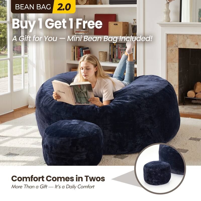 OVIOS Plush Wrapped Lounger Sofa With Ottoman