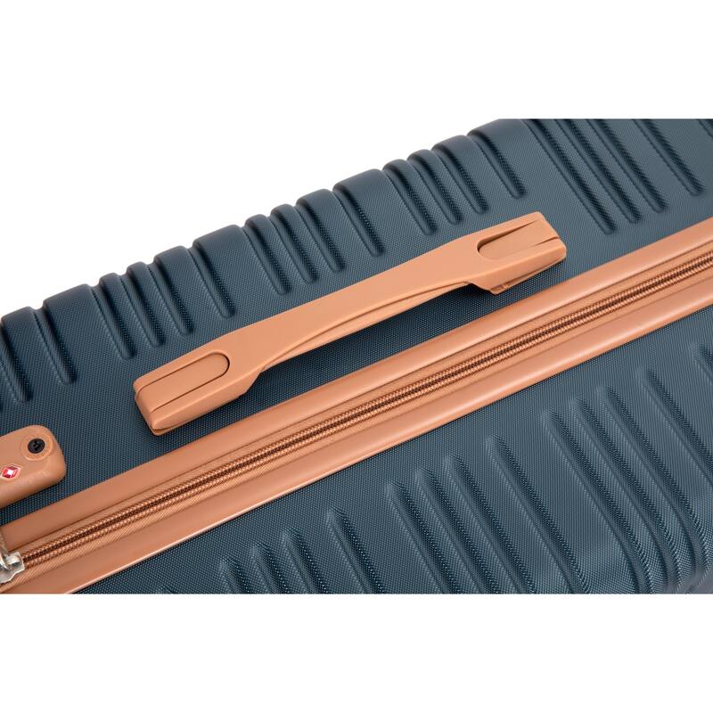 5-Piece, 20, 24, 28-Inch Modern Hard Shell Luggage with TSA Lock and Spinner Wheels, for Boarding Travel, Dark Green