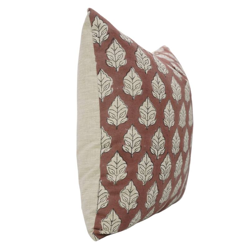 Fabdivine Handmade Floral or Weave Yellow Pillow Cover in Soft Linen for Block Print Room Boho Spring Home Décor, Lehar