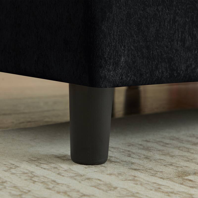 99.41" Chenille High Armrest L Shaped Sofa