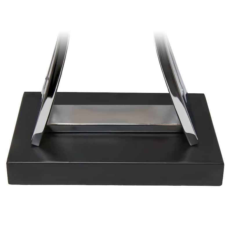 27.5" Tall Rectangular Shade Table Lamp Chrome Base 3-Way Switch Perfect for Desk or Living Room - 15”L x 8”W x 27.50”H