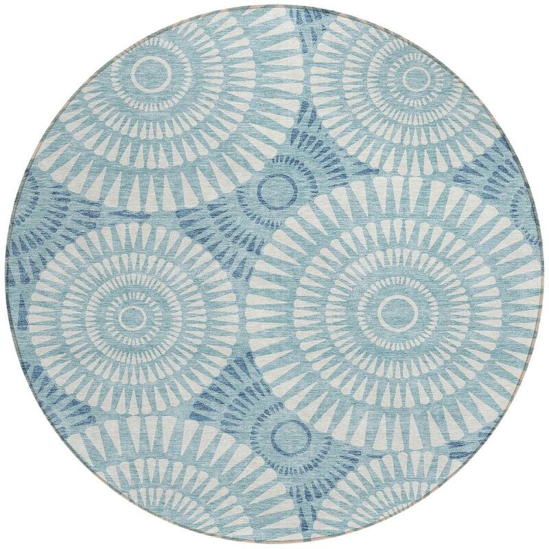 HomeRoots Geometric Transitional Rectangle Outdoor Rug