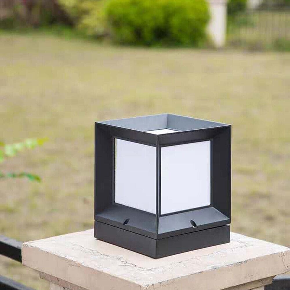 Modern Outdoor Pier Mount Light Black Post Light 15x15x18cm