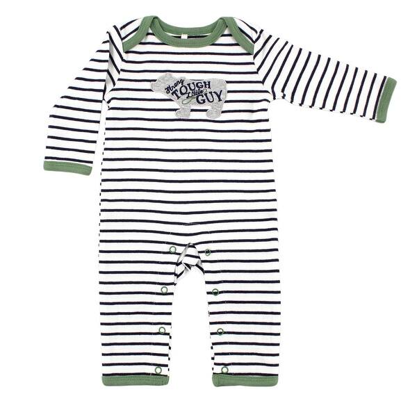 slide 1 of 1, Yoga Sprout Baby Boy Cotton Coveralls 1pk, Bear 0 - 3 Months - Green