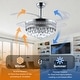 preview thumbnail 9 of 62, 48-Inch Crystal Fandelier with 4 Retractable Blades, Dimmable LED, App and Remote Control - 48 Inches