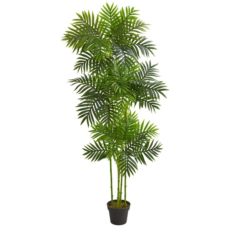 6Ft Artificial Palm Tree - Retro Tropical Indoor Tree, 72" Tall, Realistic Fronds for Home Decor - 6ft.