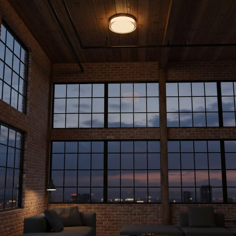 9 Inch LED Flush Mount Light Acrylic Diffuser Dimmable 1500 Lumens