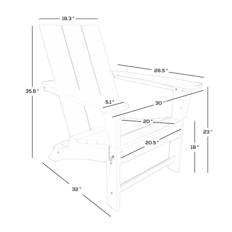 Polytrends Shoreside Modern Poly Folding Eco-Friendly All Weather Adirondack Chair (Set of 4)