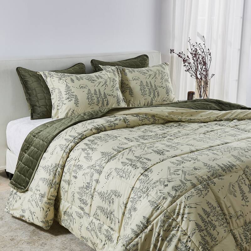 Linery & Co. All-Season Printed Down Alternative Comforter Set