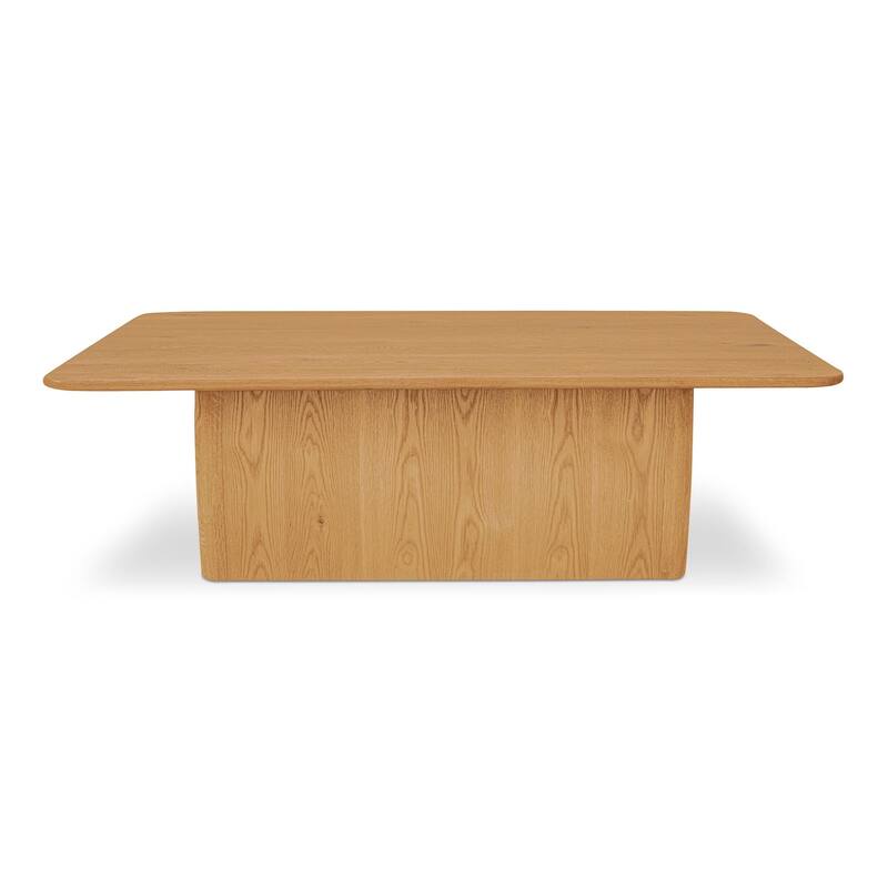 NADAAL STUDIOS Octavian, Rectangular Coffee Table With Round Corners - 55"W x36"D x17"H - Rustic Oak