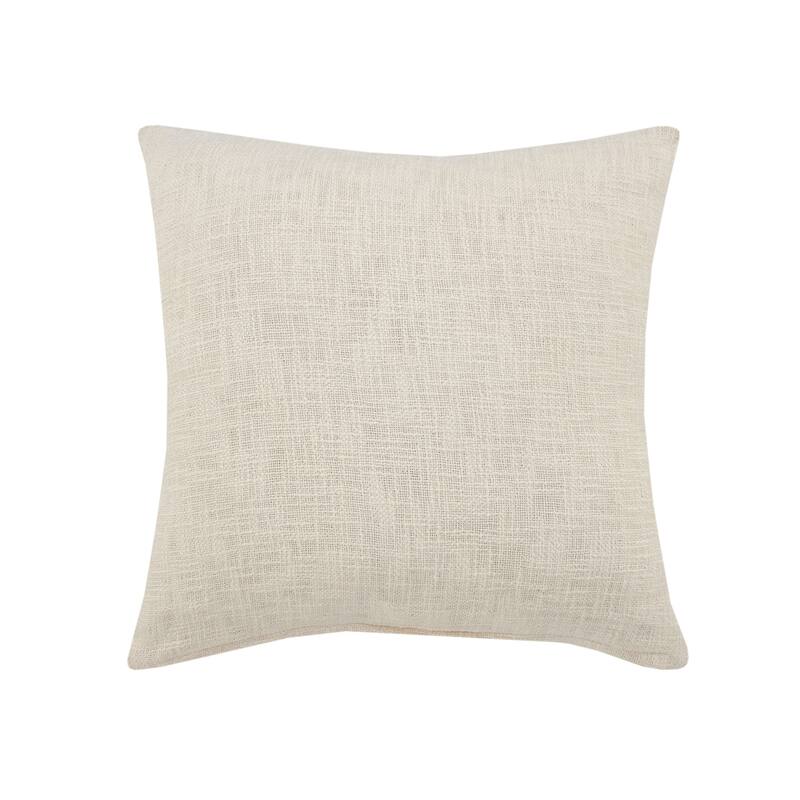 HomeRoots 20" X 20" Off-White And Navy 100% Cotton Abstract Zippered Pillow