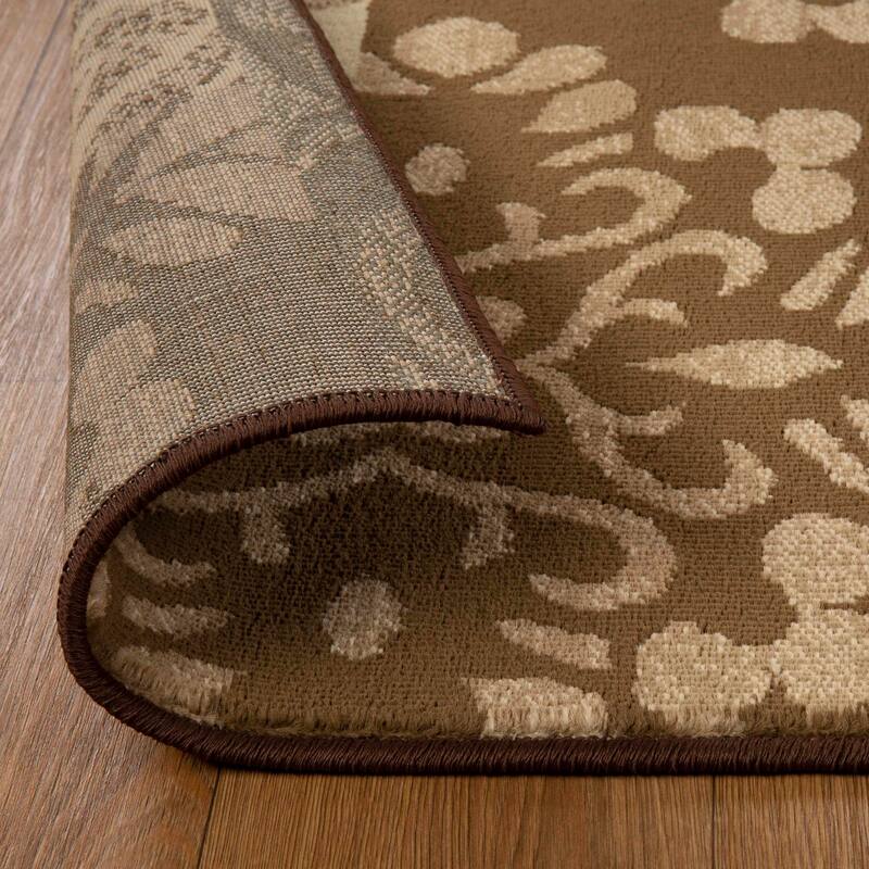 Superior Floral Geometric Blocks Power-Loomed Indoor Area Rug