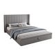 preview thumbnail 5 of 8, Queen Upholstered Platform Bed with Headboard and Large Storage Compartment