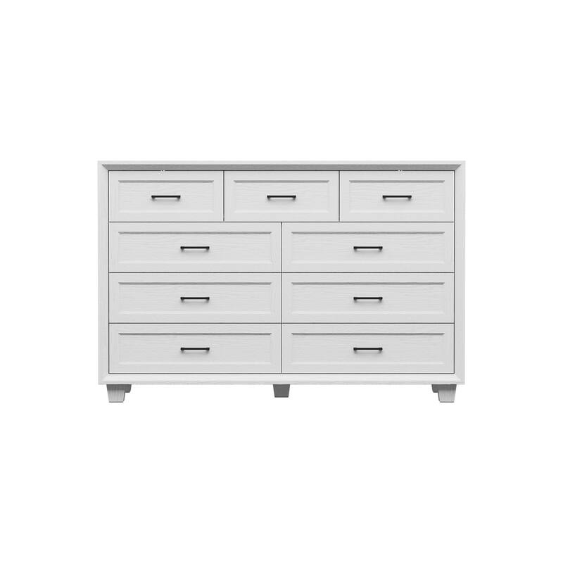 Storage Dresser Organizer TV Stand Chest of Drawers Brown White