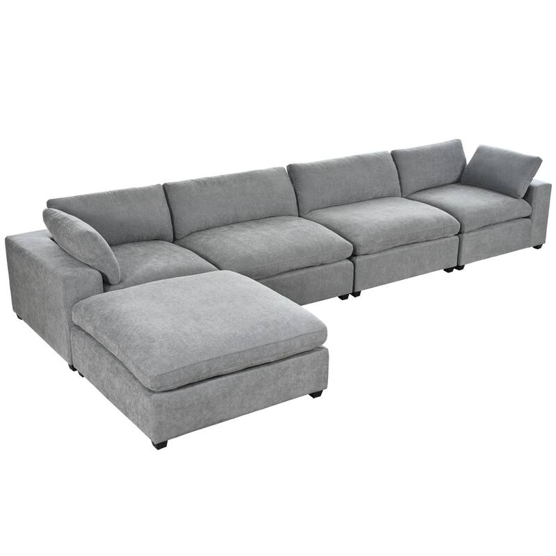 Upholstered Oversize Modular Sofa with Removable Ottoman,Sectional sofa for Living Room Apartment