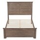 preview thumbnail 1 of 7, Wooden Platform Full Size Bed with Panel Design Headboard and Footboard Ash Brown